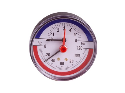 H-LINE termomanometr se zadním napojením prům. 80 mm